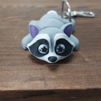 Raccoon Keychain – Colourful & Flexible 3D Printed Pocket Pal (8cm)